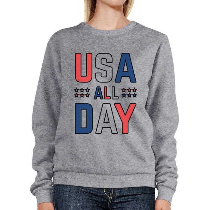 USA All Day Unique Design Graphic Sweatshirt For Independence Day.