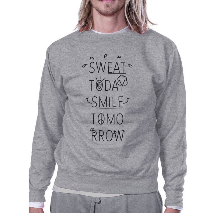 Sweat Smile Unisex Crewneck Sweatshirt Cute Workout Pullover Gift.