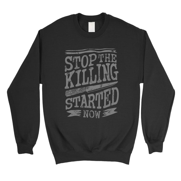 Stop The Killing Unisex Crewneck Sweatshirt Vintage Graphic Design.