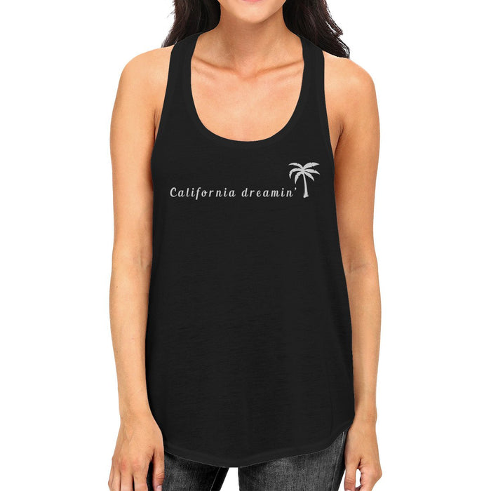 California Dreaming Womens Black Tank Top Lightweight Summer Tanks.