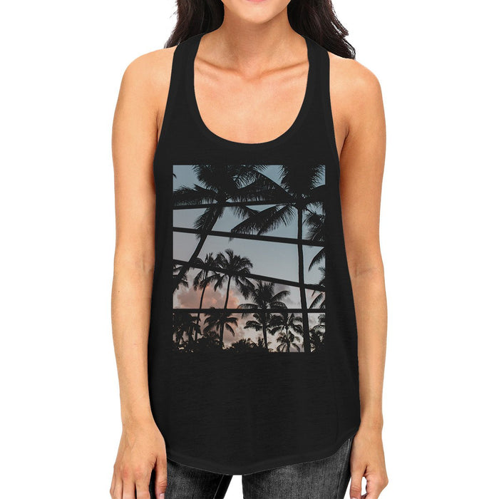 Palm Trees California Sunset Photography Womens Sleeveless Tanks.