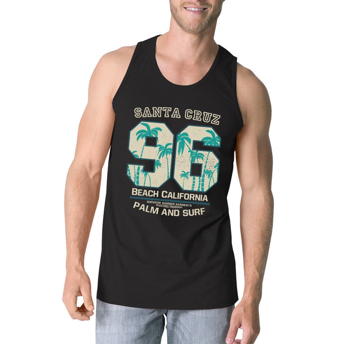 Santa Cruz Beach California Mens Black Tank Top.