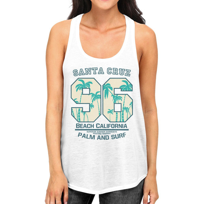 Santa Cruz Beach California Womens White Tank Top.