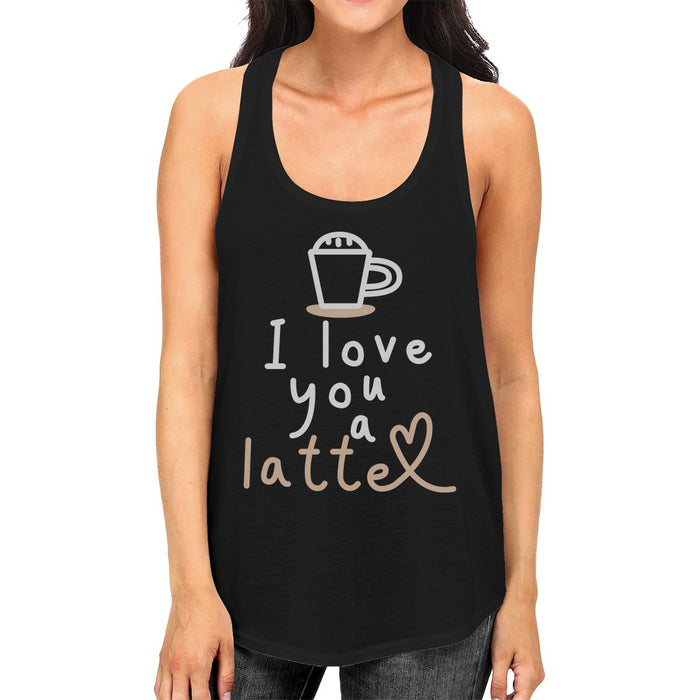 Love A Latte Womens Funny Graphic Workout Gym Tank Top Racerback.