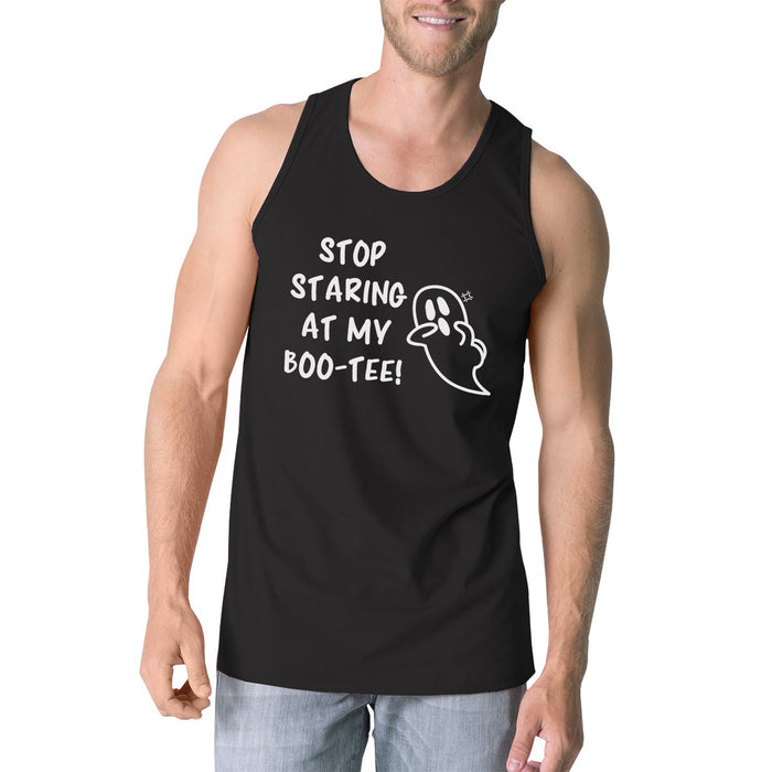 Stop Staring At My Boo-Tee Ghost Mens Black Tank Top.