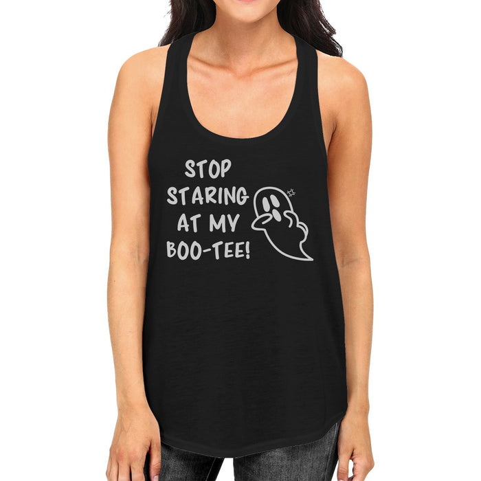 Stop Staring At My Boo-Tee Ghost Womens Black Tank Top.