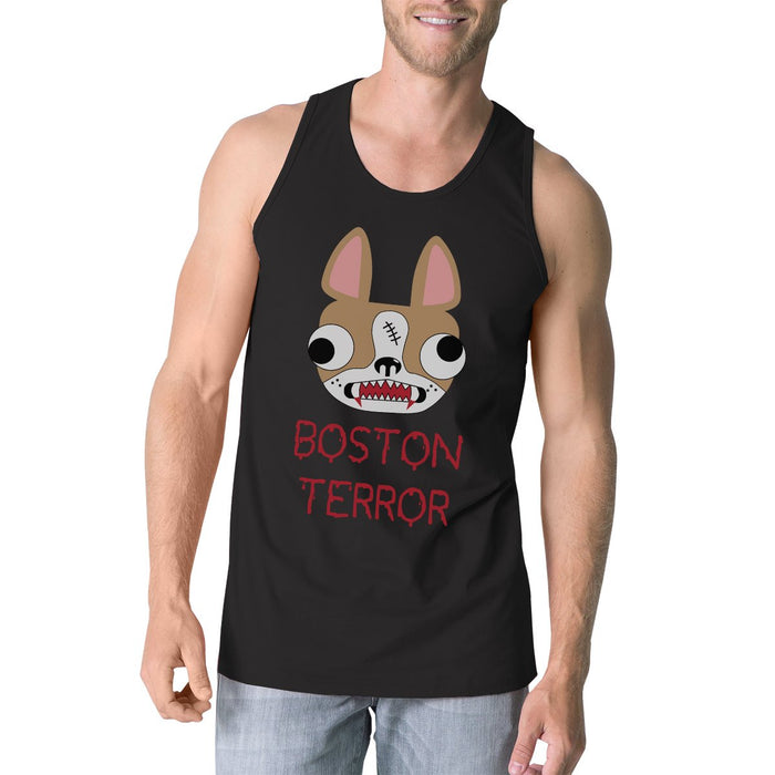 Boston Terror Terrier Mens Black Tank Top.