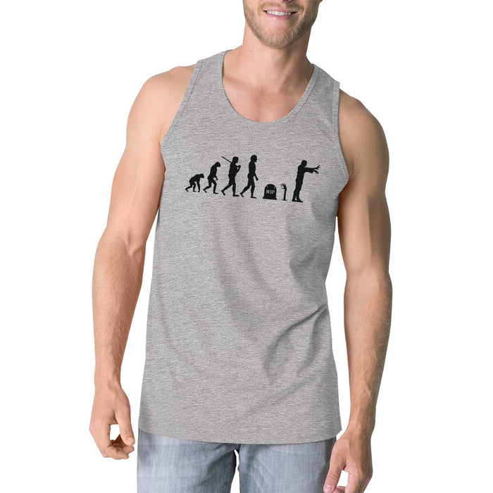 Zombie Evolution Mens Grey Tank Top.