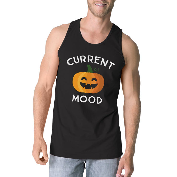 Pumpkin Current Mood Mens Black Tank Top.