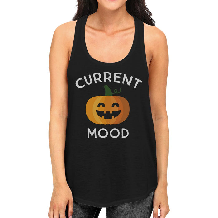 Pumpkin Current Mood Womens Black Tank Top.