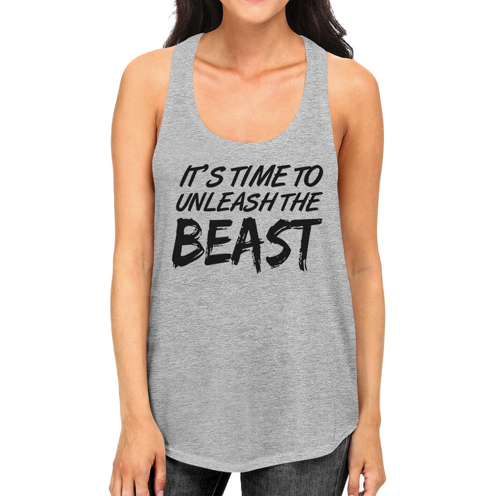 Unleash Beast Womens Cute Racerback Tank Top Funny Gym Gift Tanks.