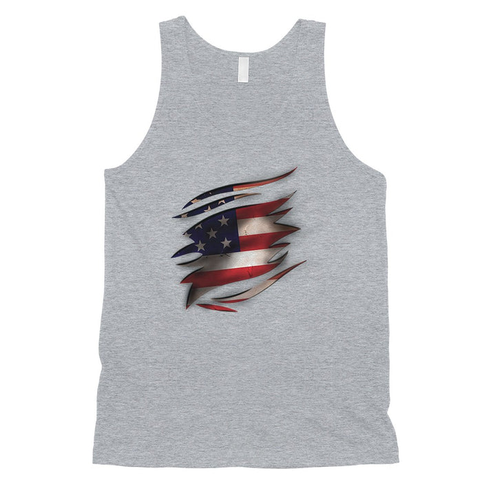 American Flag Ripped Mens Graphic 4th of July Tank Top Gift For Him.