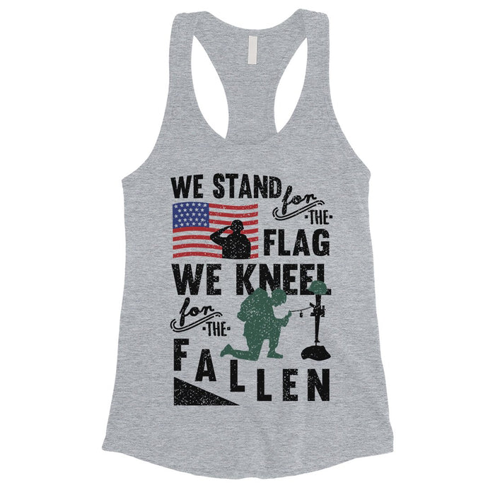 We Stand We Kneel Womens Racerback Tank Top Memorial Day Gift.