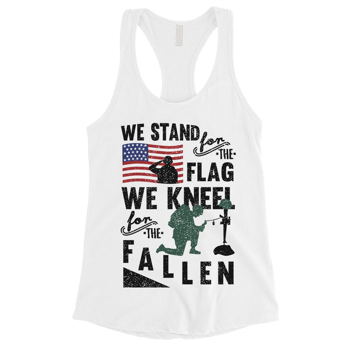 We Stand We Kneel Womens Racerback Tank Top Memorial Day Gift.