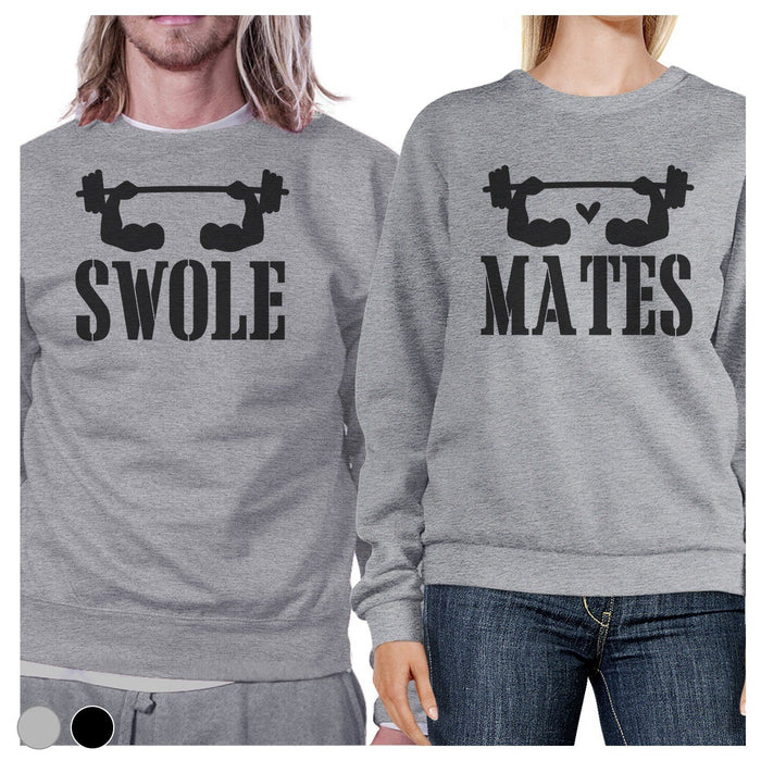 Swole Mates Funny Workout Sweatshirts Gym Lover Gifts Couple Sweatshirts.