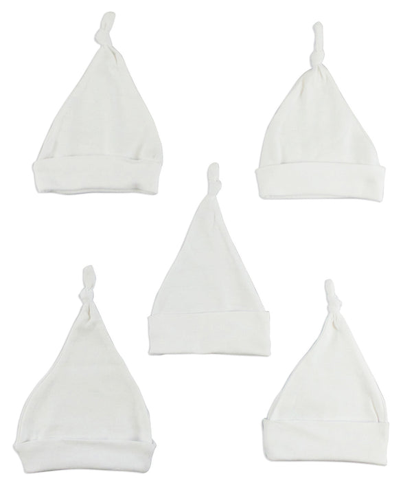 White Knotted Baby Cap (pack Of 5).