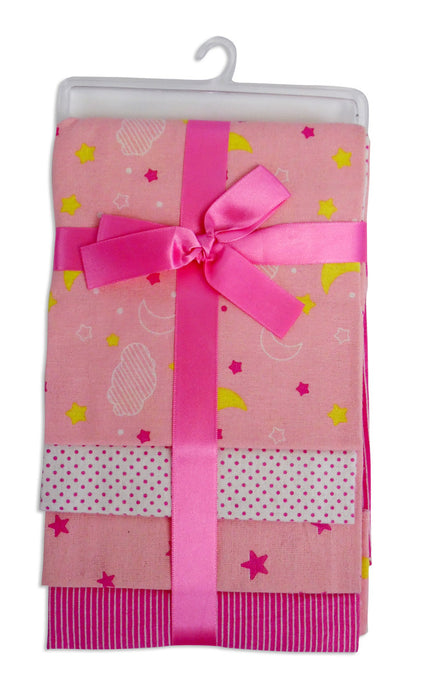 Pink Four Pack Receiving Blanket.