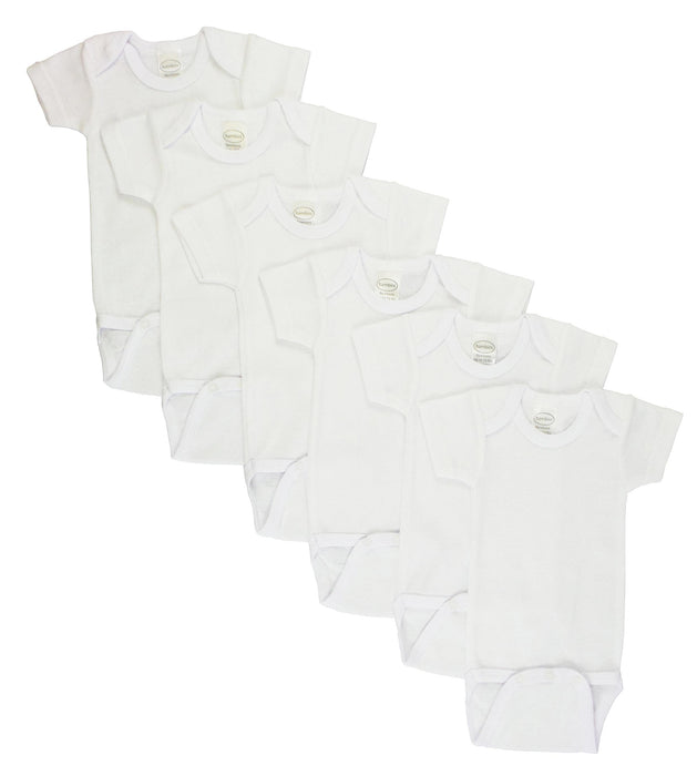 White Short Sleeve One Piece 6 Pack.