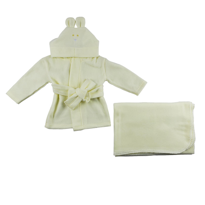 Fleece Robe And Blanket - 2 Pc Set.