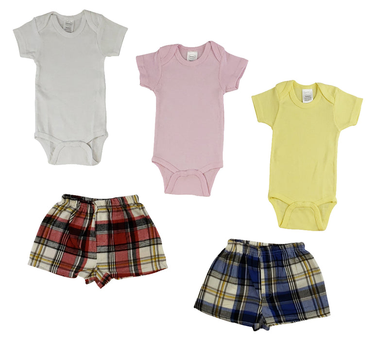 Infant Onezies And Boxer Shorts.