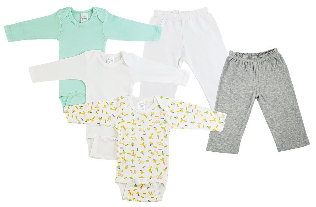 Infant Boys Long Sleeve Onezies And Track Sweatpants.