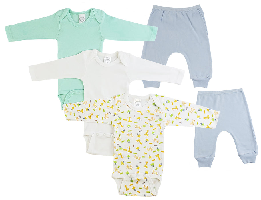 Infant Boys Long Sleeve Onezies And Joggers.