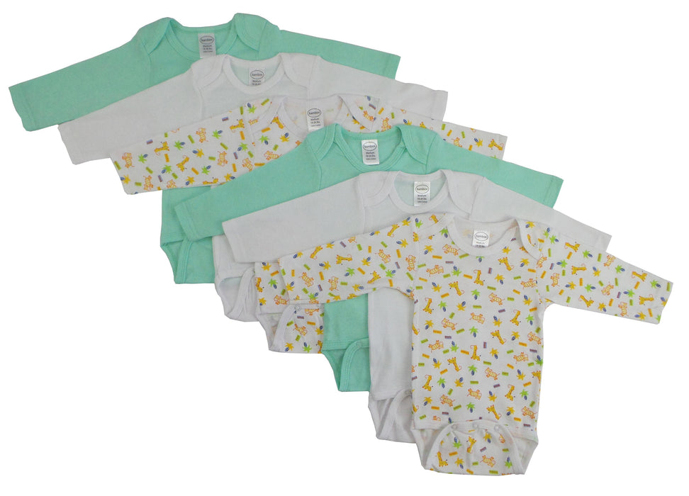 Boys Longsleeve Printed Onezie Variety 6 Pack.