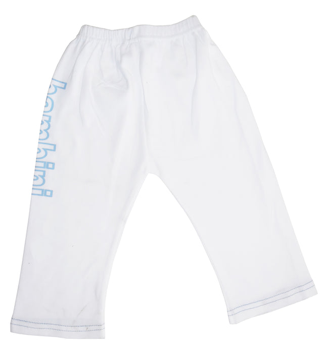 Boys White Pants With Print.