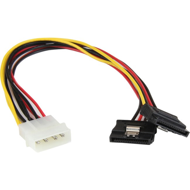 StarTech.com 12in LP4 to 2x Latching SATA Power Y Cable Splitter Adapter -4 Pin Molex to Dual SATA