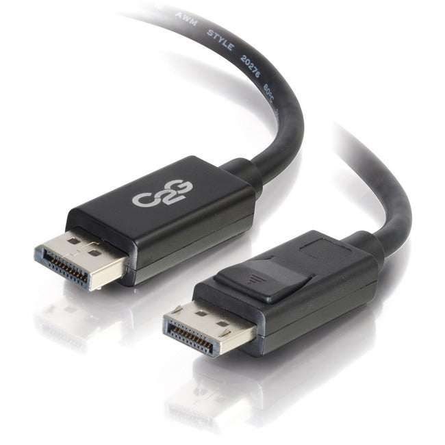 C2G 6ft DisplayPort Cable with Latches - 4K - 8K - UHD - Black.