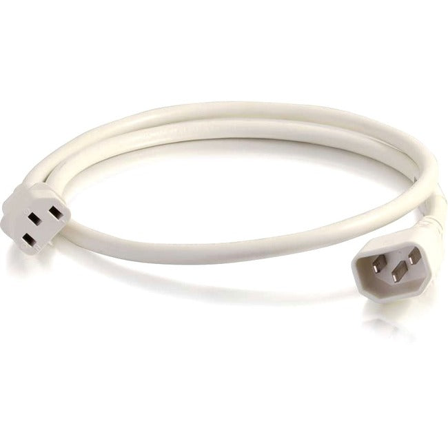 C2G 3ft 14AWG Power Cord (IEC320C14 to IEC320C13) - White.