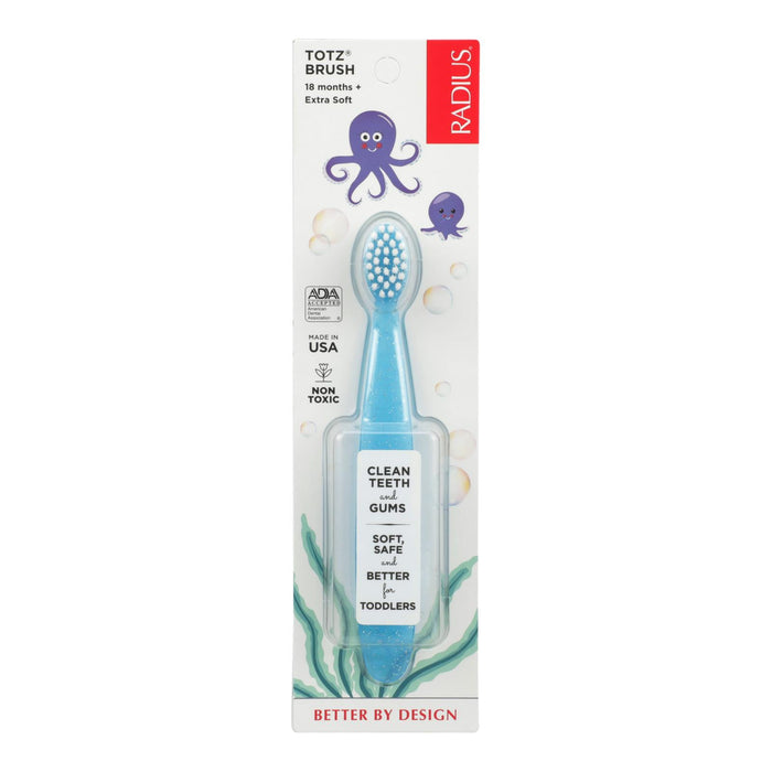 Radius - Totz Toothbrush 18+ Months - Extra Soft - Clear Sparkle - Case Of 6.