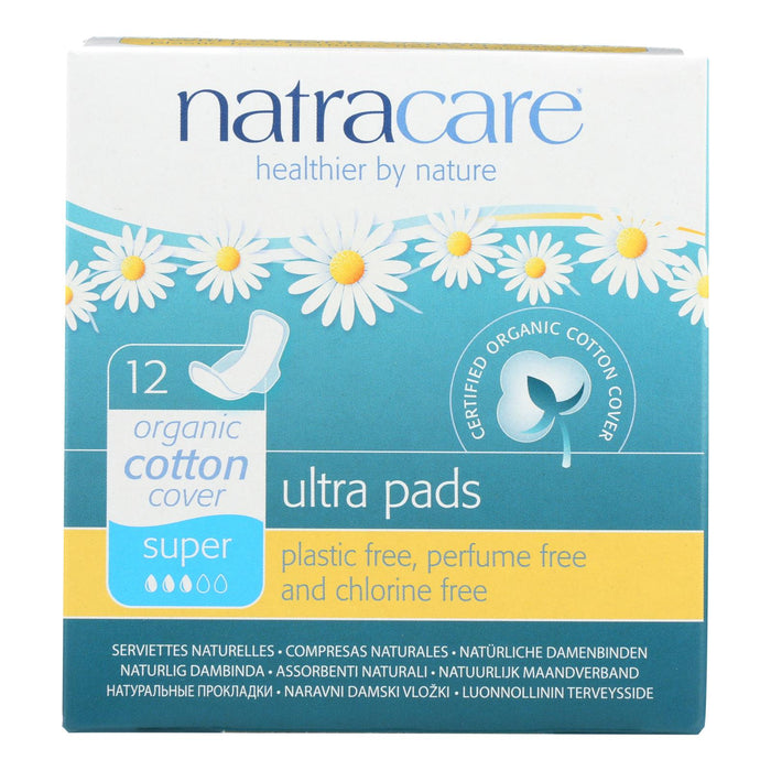 Natracare Natural Ultra Pads W/wings Super W/organic Cotton Cover  - 12 Pack.