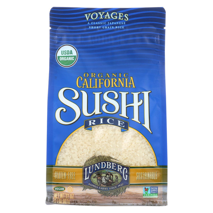 Lundberg Family Farms Organic Sushi White Rice - Case Of 6 - 2 Lb