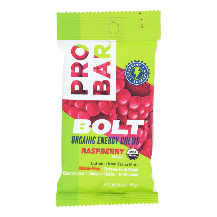 Probar Bolt Energy Chews - Organic Raspberry - 2.1 Oz - Case Of 12.