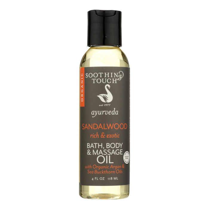 Soothing Touch Bath Body And Massage Oil - Ayurveda - Sandalwood - Rich And Exotic - 4 Oz.