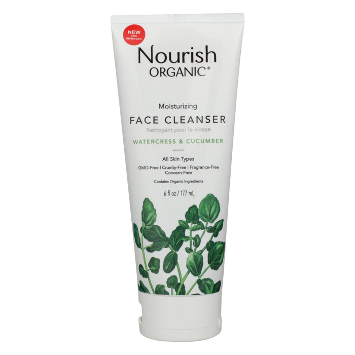 Nourish Organic Face Cleanser - Moisturizing Cream Cucumber And Watercress - 6 Oz.