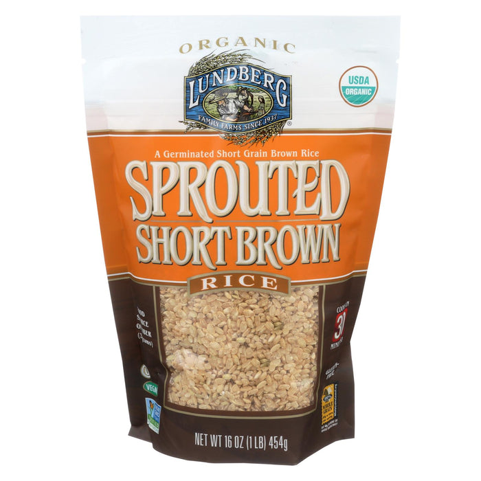 Lundberg Family Farms Sprouted Short Brown Rice - Case Of 6 - 1 Lb