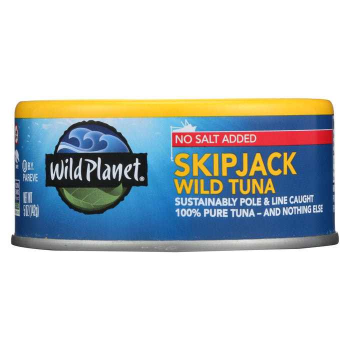 Wild Planet Wild Skipjack Light Tuna - No Salt Added - Case Of 12 - 5 Oz