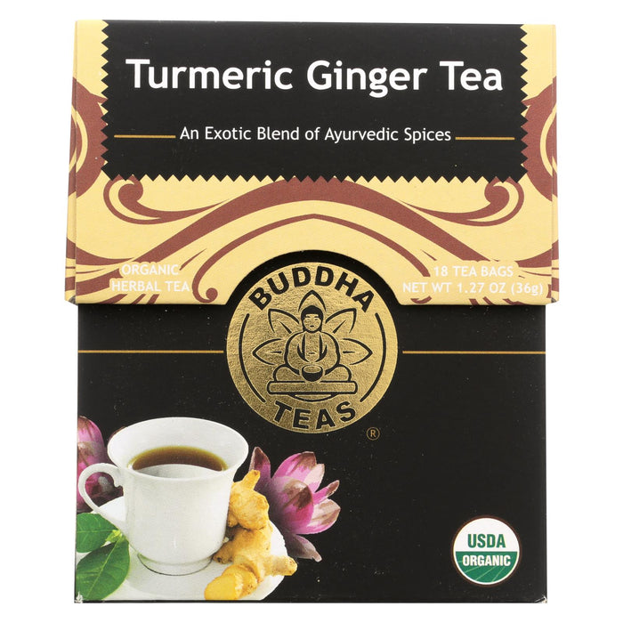 Buddha Teas -tea - Turmeric Ginger Tea - Case Of 6 - 18 Bag.