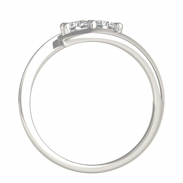 14k White Gold Round Two Stone Common Prong Diamond Ring (1/2 cttw).