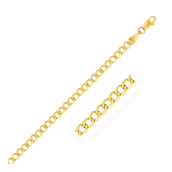 4.4mm 14k Yellow Gold Curb Chain.