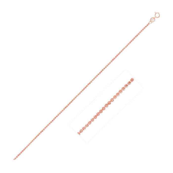 14k Rose Gold Cable Link Chain 0.5mm.