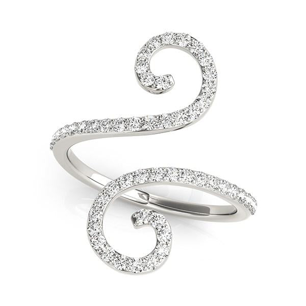 14k White Gold Diamond Open Flourish Style Ring (1/2 cttw).