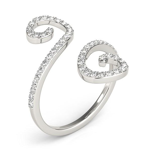 14k White Gold Diamond Open Flourish Style Ring (1/2 cttw).