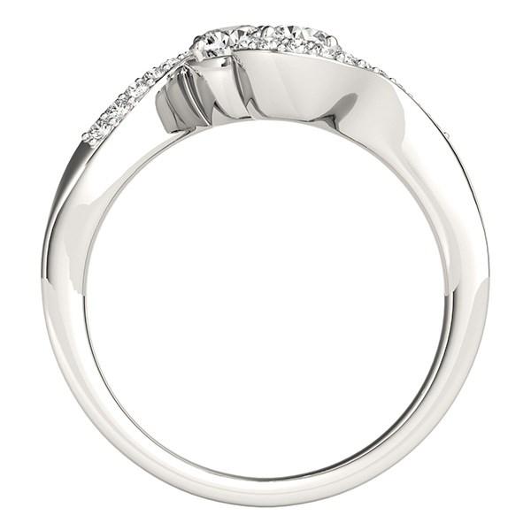 14k White Gold Curved Band Style Two Diamond Ring (5/8 cttw).