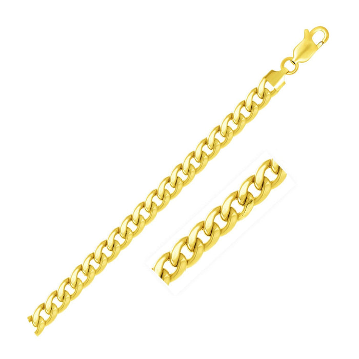 6.5mm 10k Yellow Gold Light Miami Cuban Chain.