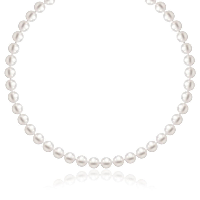 14k Yellow Gold Necklace with White Freshwater Cultured Pearls (6.0mm to 6.5mm)