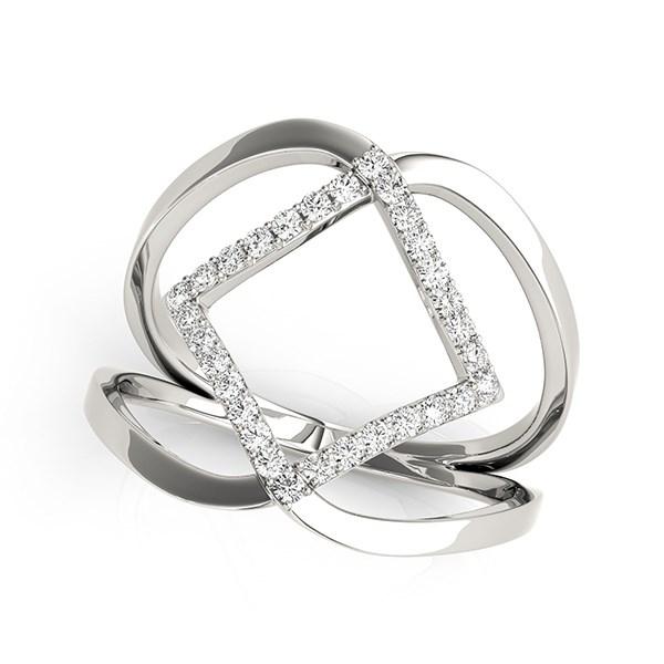 14k White Gold Interlaced Design Diamond Ring (1/5 cttw).