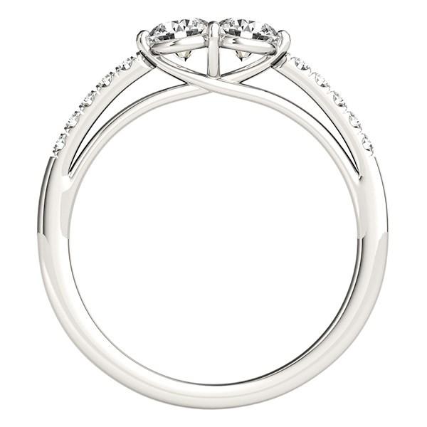 14k White Gold Two Stone Round Diamond Ring (5/8 cttw).